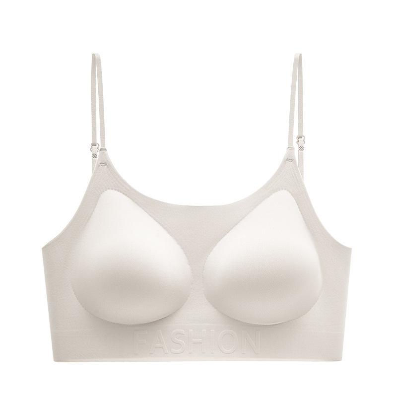 Liquid foundation invisible underwear women's summer thin thin shoulder straps seamless back bra integrated small chest gathering comfortable bra