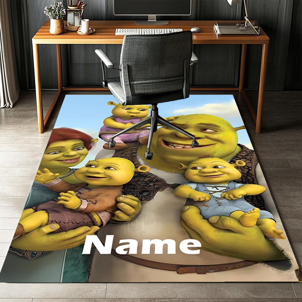 Benutzerdefinierter Name Shrek Bedruckter Teppich, Teppich für Bürostuhl Wohnzimmer Schlafzimmer Küche Raumdekoration Geschenke.
