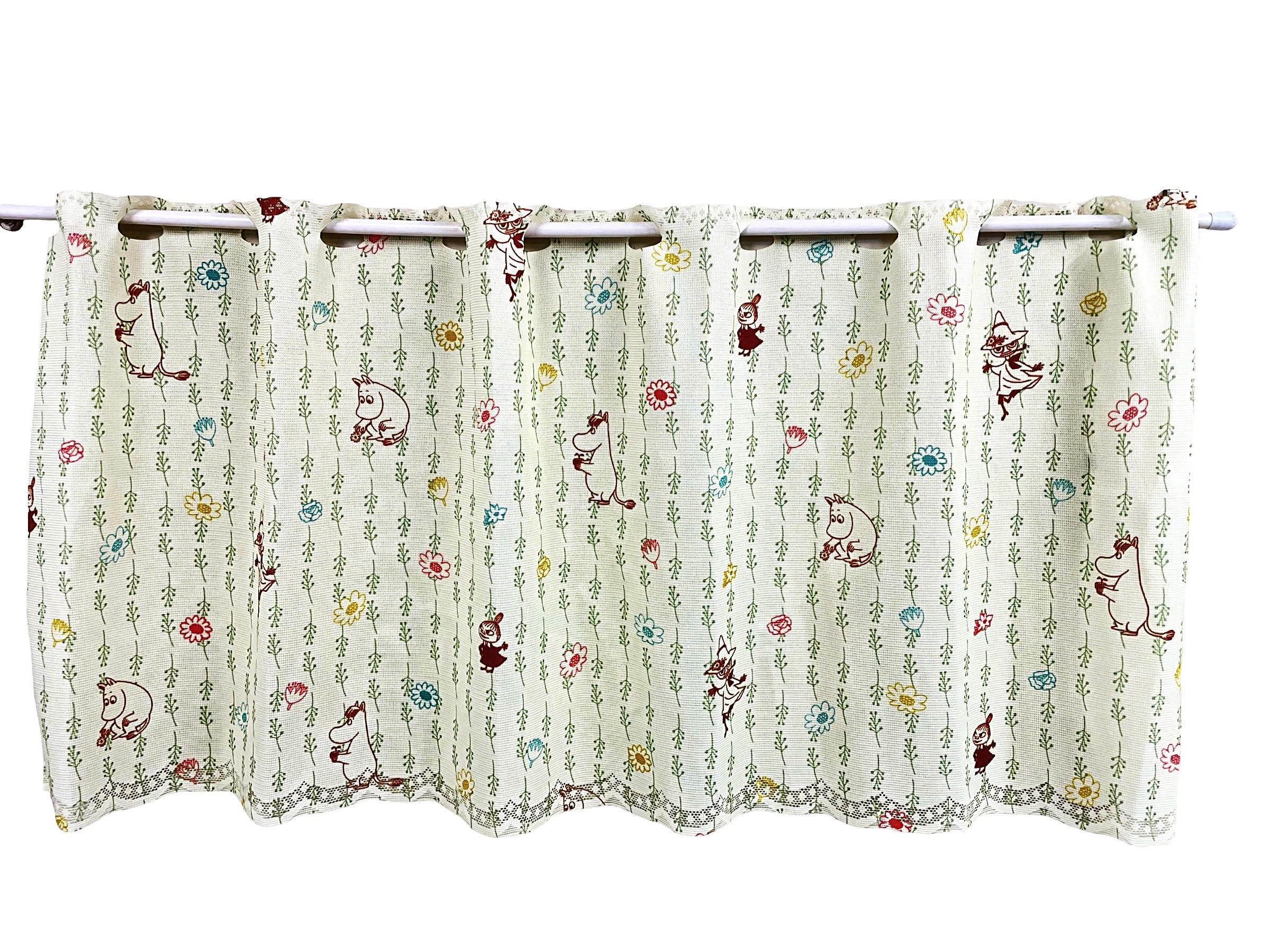 

JUKE19 Moomin Cafe Curtain x Room Privacy Easy to Cute Interior Design for Living KUKKA [120cm 45cm] - Divider, Screen, Adjustable, Use, Entryway,