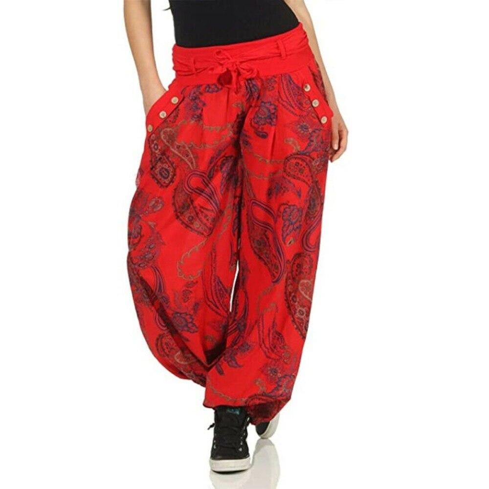 Retro Printed Harem Long Pants Women 