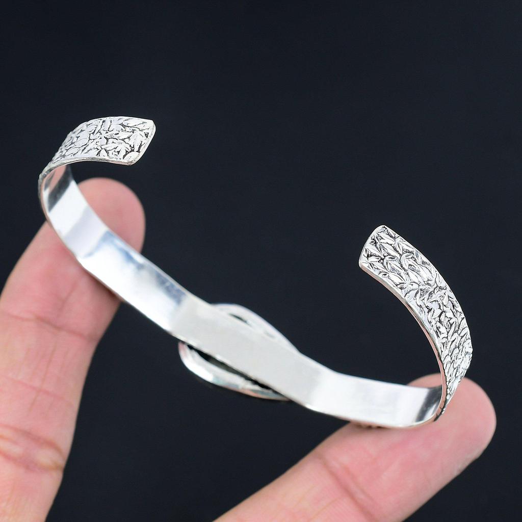 Halloween Deal Pear K2 Jasper Stone 925 Silver Artisan Trendy Bangle Bracelet