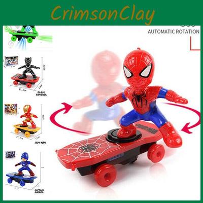 Skateboard Elettrico Hero Red Spiderman Giocattolo Per Bambini Con Luci Colorate E Musica