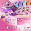 77pcs Set Children's Handmade DIY Multifunctional Magic Box Ring Jewelry Antique Card Sticker Machine Set Relieving Puzzle Toy