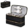 PU Double Layer Hair Dryer & Curling Iron Storage Bag - Large Capacity, Portable, Multi-functional Makeup Handbag with a High-end Feel.