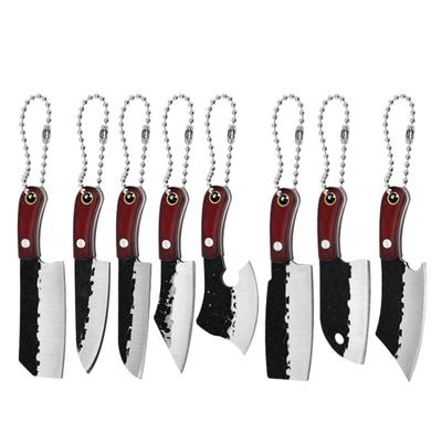 Mini Chef Knife Keychain with Sheath Multi-functional Pocket Knife Sharpener for Package Opener Box Cutter Letter Opener Camping Accessories