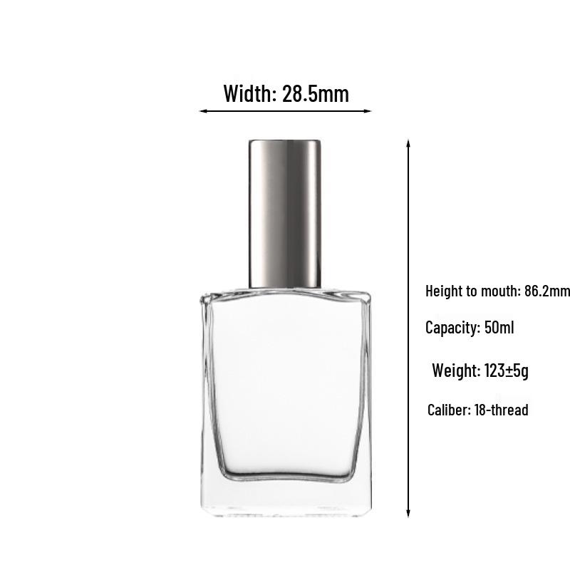 Portable Transparent Glass Perfume Decanter with Screw Cap and Fine Mist Spray 