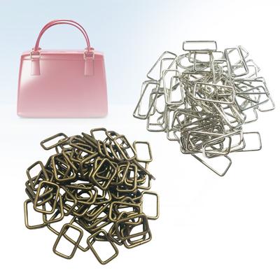 100Pcs Metal Rectangle Rings Webbing Rings Bag Strap Connectors for Bag Making Dog Leashes Pet Collar Backpacks Strap