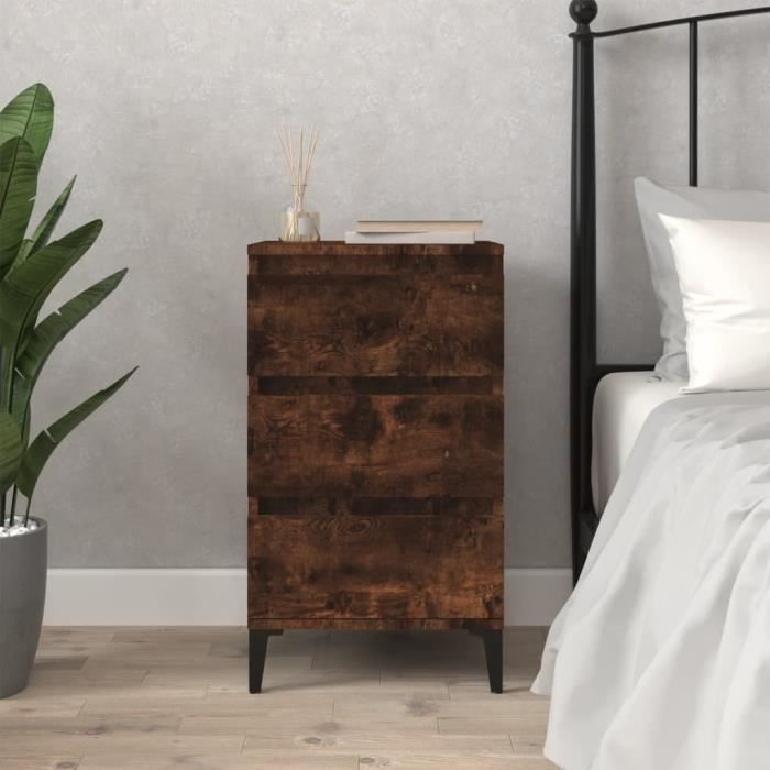 VidaXL Bedside Table Smoked Oak 40x35x70 Cm Engineered Wood 819673
