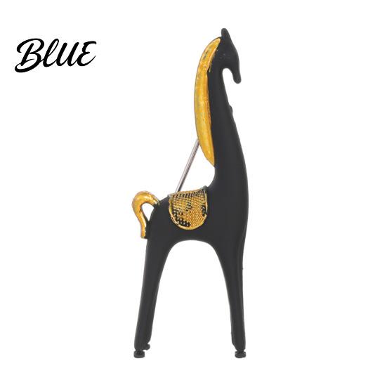 Simple Horse Design Accessory Minimalist Brooch White Black Alloy Lapel