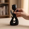 Stylish Entrance Hall Decor 3D Printed Tulip Flower Figurine with Hollow Heart Decor, Modern Desktop Decorative Figurines Ornament, Sculpture