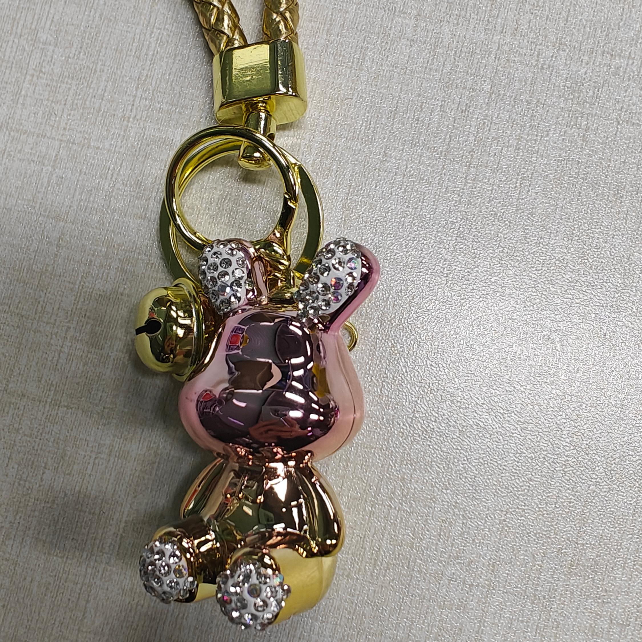 

Мультяшний Гальванізований Брелок Кролик зі Стразами Жіночий Градієнтний Кролик Підвіска для Шкільної Сумки Студента Брелоки