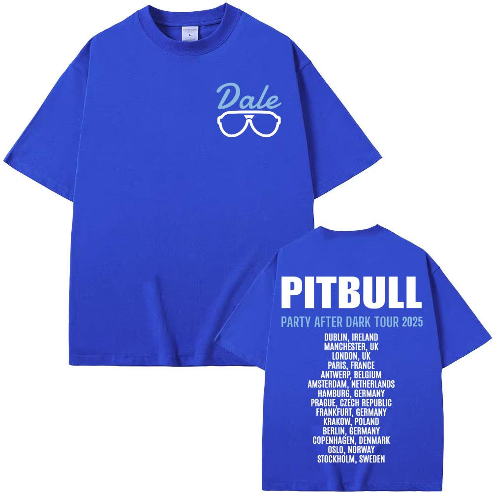 Pitbull Party After Dark EU 2025 Tour Graphic Concert T Shirt Men Women Harajuku Hip Hop Gothic Short Sleeve T-shirts Streetwear