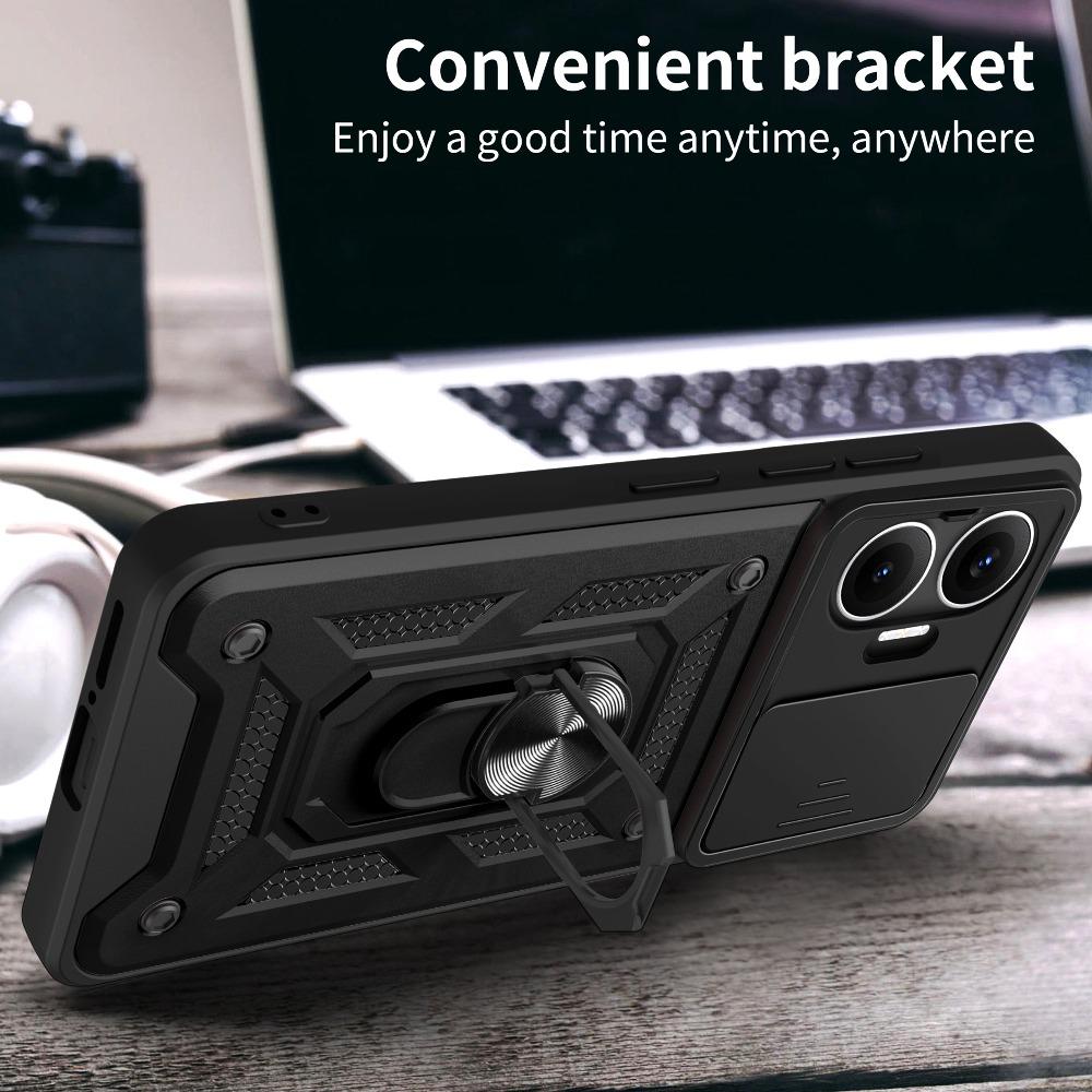 Capa For POCO F7 Case Armor Slide Camera Lens Protection Back Cover for Xiaomi POCO F7 Ring Stand Shockproof Funda