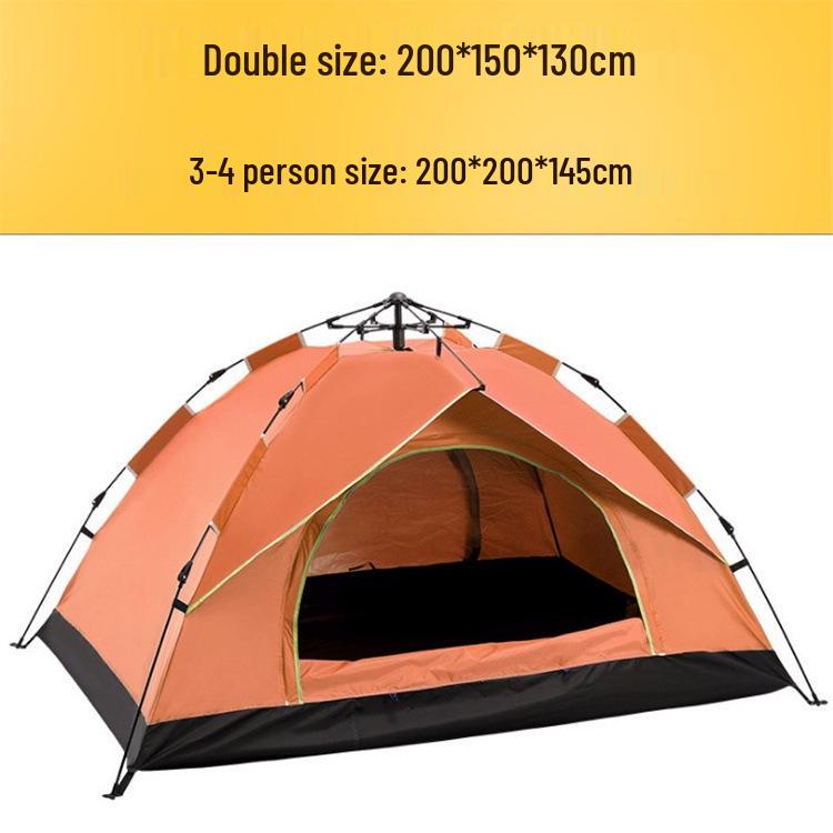 Fully Automatic 3-4 Person Tent: Sun Protection, Thickened Rainproof, Quick Setup for Camping or Beach.