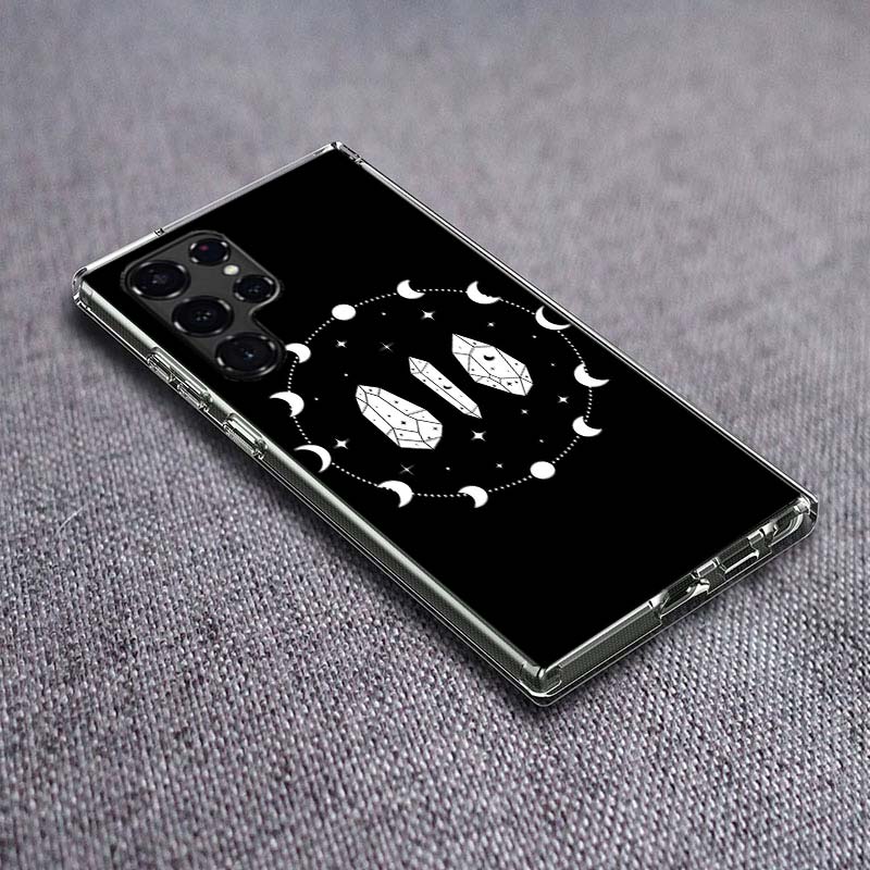 Okkulte Hexerei Mond Gotische Hexe Klare Handyhülle für Samsung Galaxy S24 S23 S21 Plus S20 FE S22 S26 Ultra S25 Edge TPU Capa