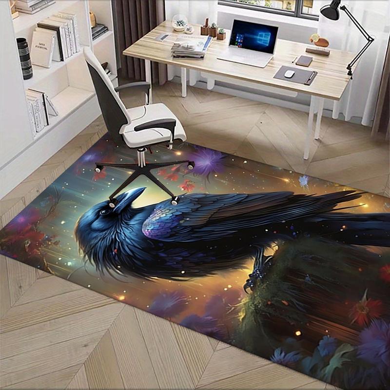 Night raven theme Office Carpet Chair Mat: Office Rug for Desk, Large Floor Mat for Home Decor, Bedroom, Living Room, and Various Rooms