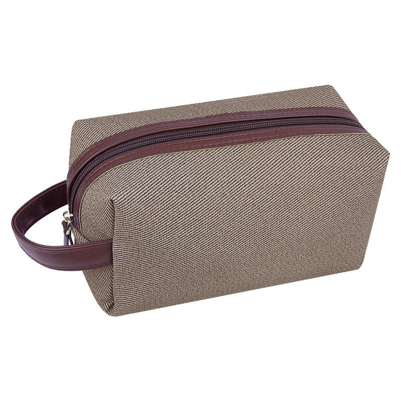 2026 Oblique Cloth Pattern Pu Cosmetic Bag Large Capacity Outdoor Travel Cosmetics Portable Bag Portable Wash Storage Bag