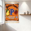 Vintage British Empire Canadian Pears Tin Sign Metal Wall Decor with Pear Graphic & Wax Seal, Old Style Advertising Sign for Bar