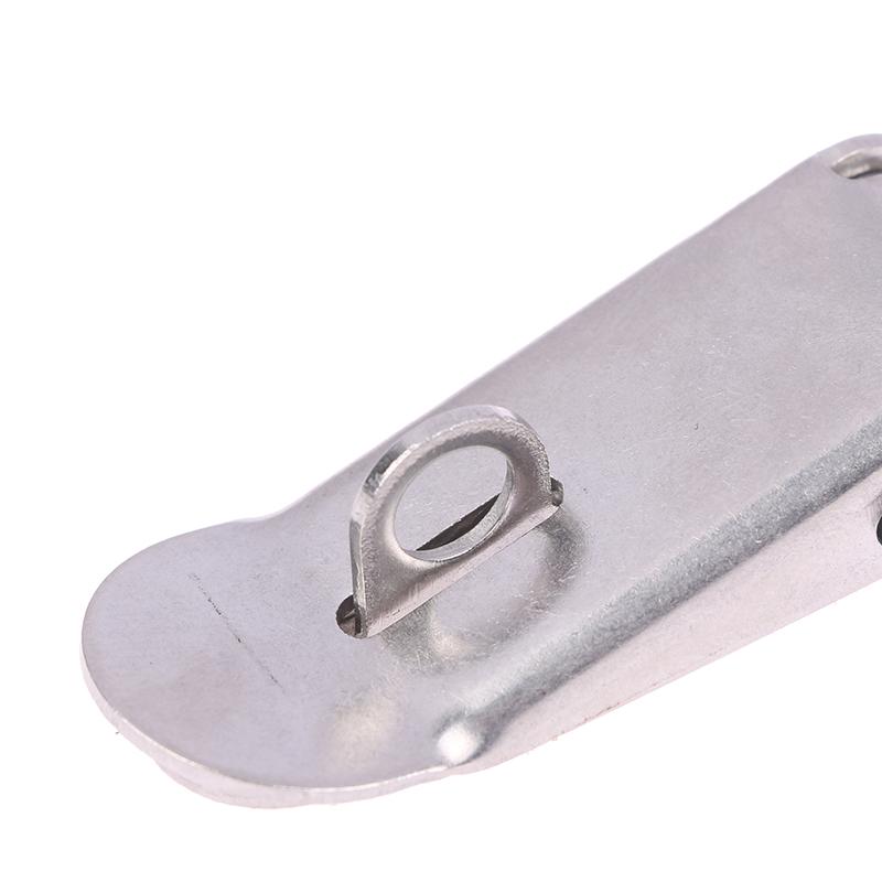 90 Degrees Duck-Mouth Buckle Hook Lock Stainless Steel Spring Loaded Draw Toggle Latch Clamp Clip Silver Hasp Latch Catch Clasp