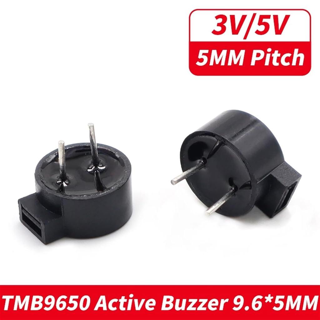10pcs/lot TMB9650 Buzzer 3V 5V Active Buzzer 2700Hz Magnetic Long Continous Beep Tone 9650 9.6 * 5MM 5MM Pitch(10pcs TMB9650-5V)