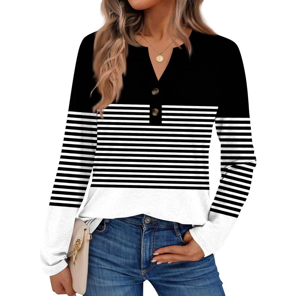 Women's Print Long Sleeve Shirts Elegant Casual Tops Trendy Shirts Tops