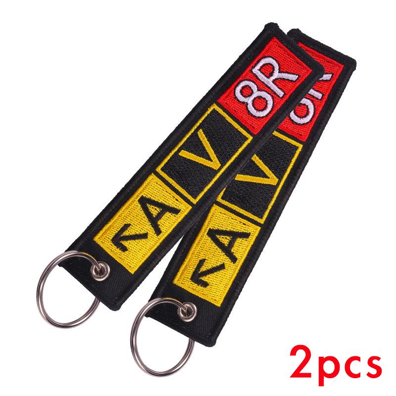 

Aviation Gift Double-sided Embroidery Pilot AV8R Airport Taxiway Pattern Memorial Key Chain Keychain Rectangle Keyring Wholesale 13 cm