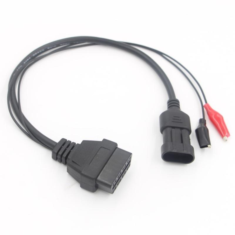 Adaptér pro 3pinový na 16pinový OBDII OBD2 konektor pro Fiat / Alfa / Lancia, autokabel pro diagnostický kabel Fiat 3pin samice
