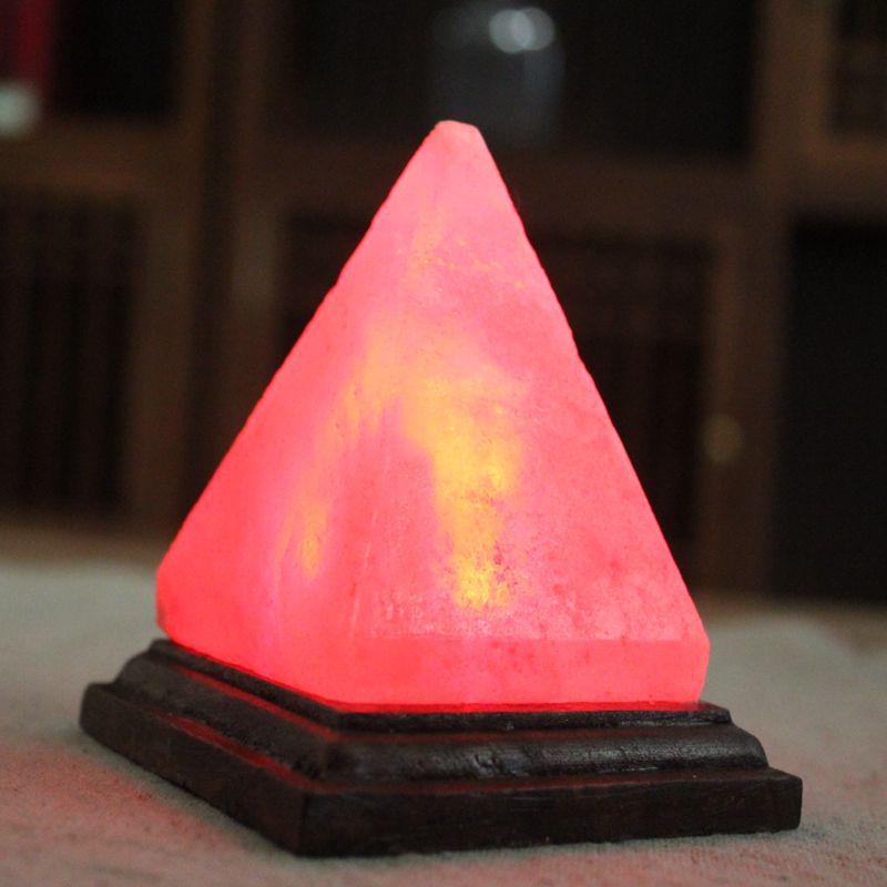 Himalayan Salt Pyramid LED USB Night Light - Crystal Ambience Lamp, Chinese Style