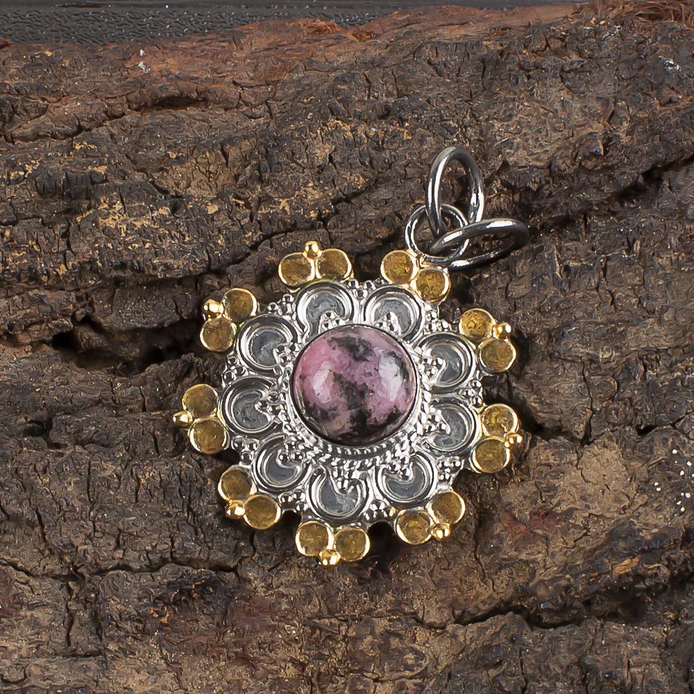 Black Rhodonite Gemstone Jewelry, 925 Solid Sterling Silver Pendant Handmade Gorgeous Silver Chain Pendant For Wedding Gift