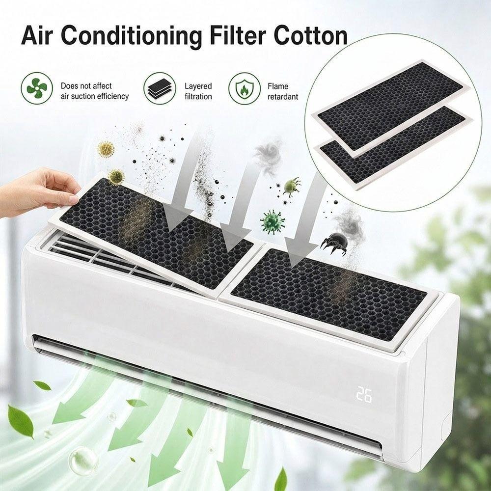 2Pcs Dustproof Air Conditioner Filter Breathable Honeycomb Filter Mesh Durable Air Cleaning Filter