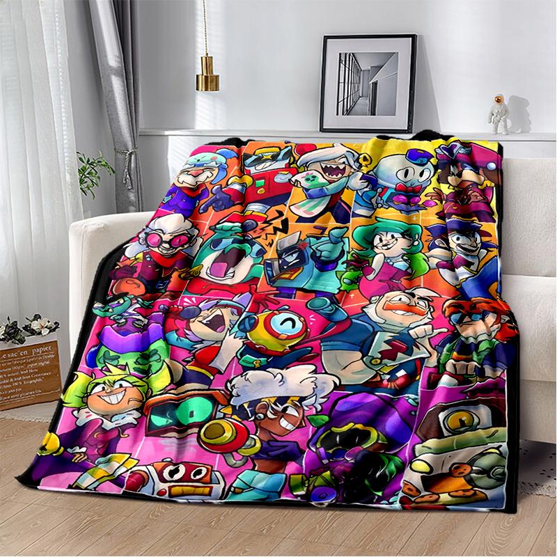 2025 New Style Brawlls  Cartoon Game Blanket,Soft Throw Blanket for Home Bedroom Bed Sofa Travel Picnic Cover Kid Gift