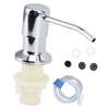 Sink Soap Dispenser Kit with Silicone Tube Stainless Steel Electroplating Sink Liquid Pump Head for Kitchen