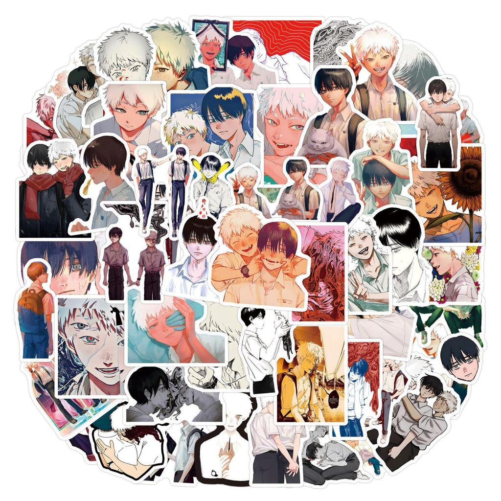 50 Cartoon Anime Summer Stickers: Waterproof for Journals, Bottles, and Computers