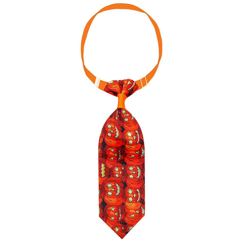 Pet Dog Tie Halloween Costume Adjustable Bow Tie for Dogs and Cats Halloween Pumpkin Print Fun Tie Pet Dog Grooming Accessories 1Pc