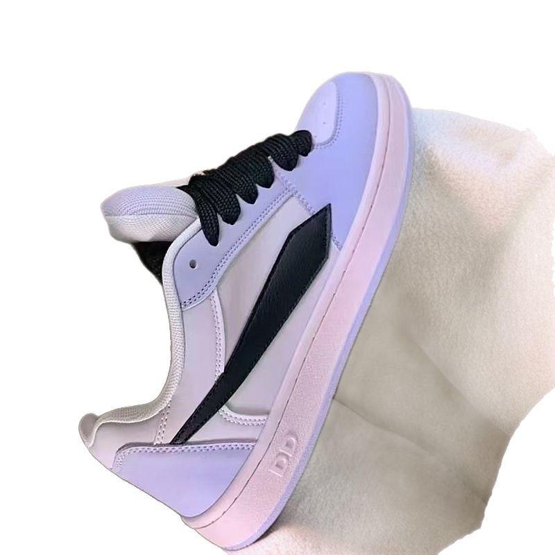 2025 spring and autumn new high-value bread shoes purple platform heightening board shoes couple casual shoes flow women's shoes