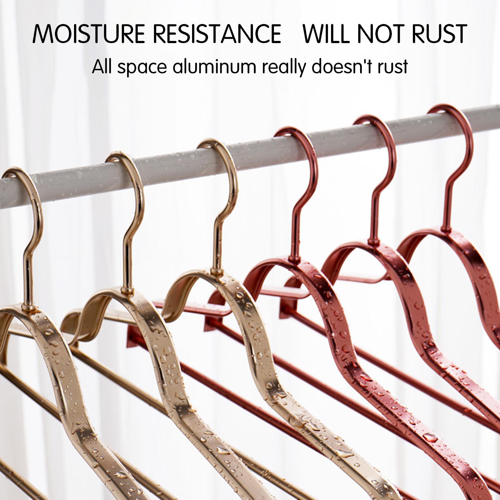 5pcs Aluminum Alloy Clothes Hanger Widen Anti-slip No Trace Coat Hangers Wardrobe Clothes Storage Organizer Laundry Drying Rack