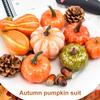 166Pcs Halloween Artificial Pumpkin Set Thanksgiving Ulation Pinecones Fall Harvest Decoration