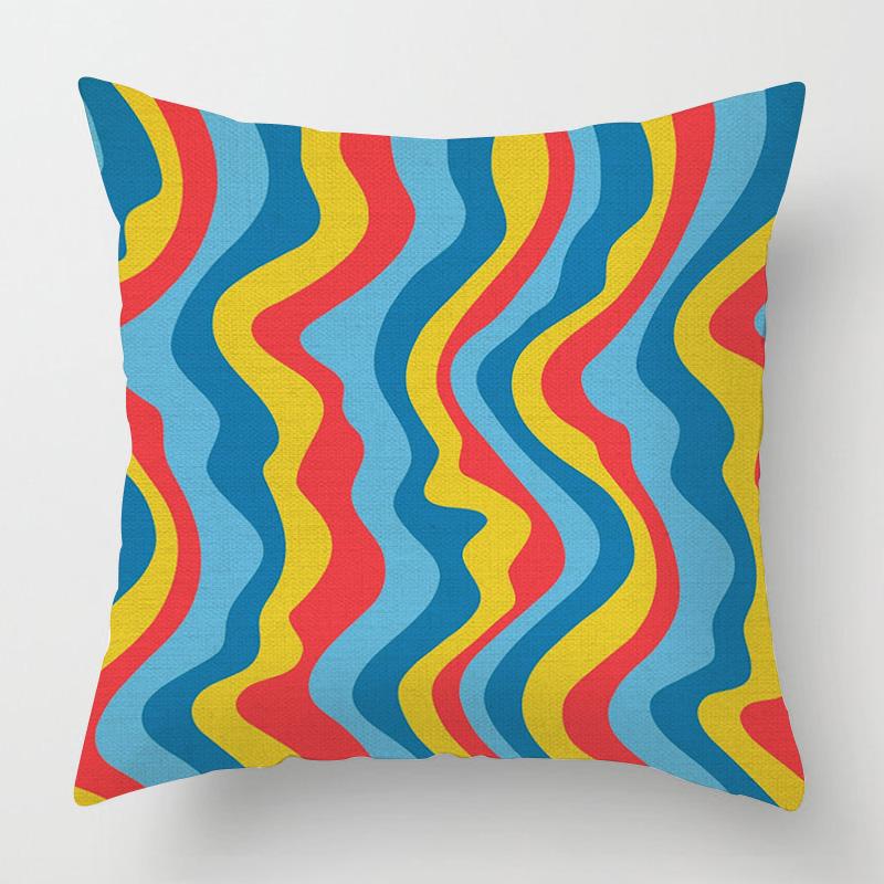 Home Decor Vibrant Geometric & Swirl Pattern Pillow Covers Pattern Cushion Cover Suitable For Sofa Bedroom Car Pillow Cover