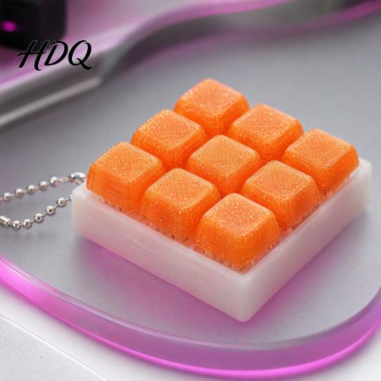 Stress Relief Toy 9-In-1 Keyboard Fidget with Ball Chain Push Gadget Button Finger Clicker Toy 9-Keys Keychain Anxiety Desk