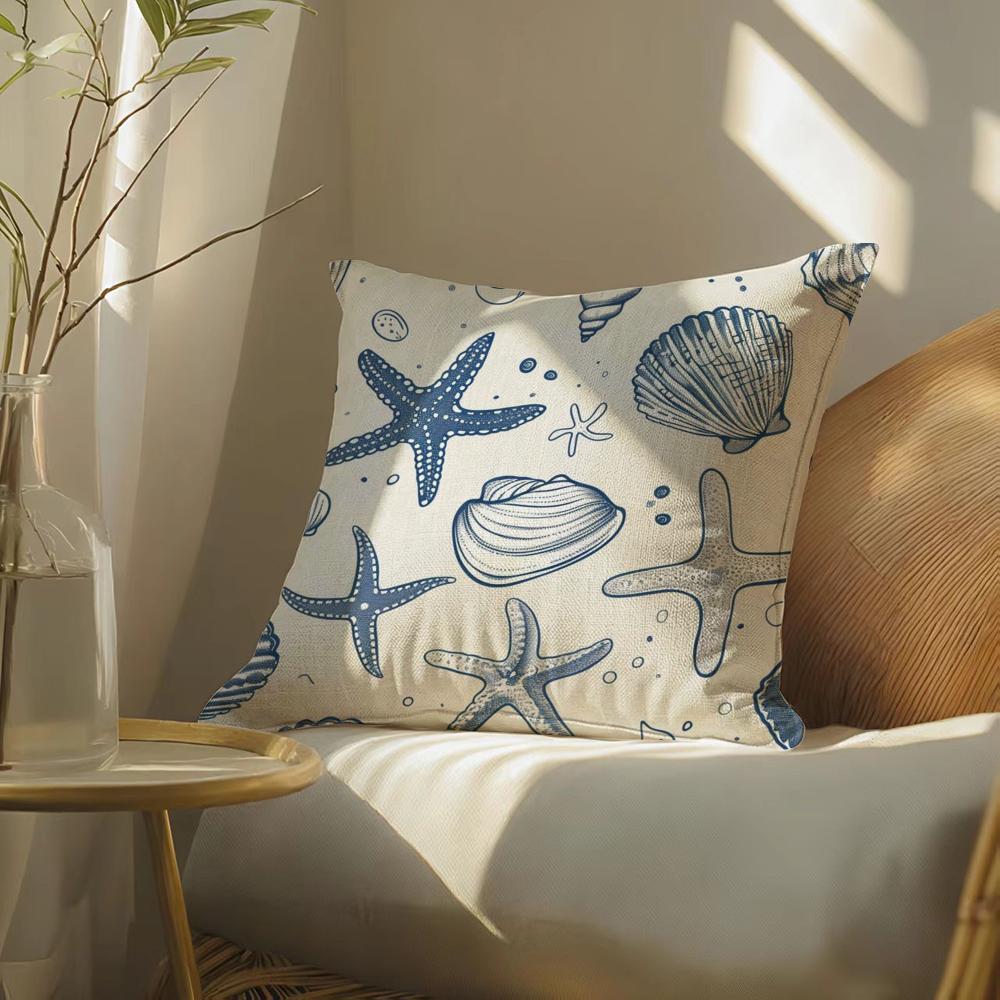 Decorative Blue Geometry Pillow Case Pillowcase Doublesided Printed Sofa Cushion Bedroom Headboard