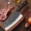 Hand Forged Meat Cleaver Chef Butcher Knife Wood Handle Chopping Bone Cutter for Kitchen Stainless Steel Cooking Knife