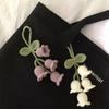Colorful Crochet Flowers Handmade Knitted Lily Of The Valley Keychain Hand-woven Convallaria Majalis Flower Bag Pendent Key Ring