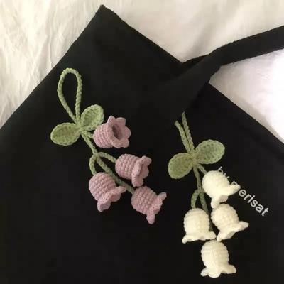Fiori Colorati all'Uncinetto Portachiavi Fatto a Mano a Maglia Mughetto Ciondolo Borsa Fiore di Convallaria majalis Portachiavi