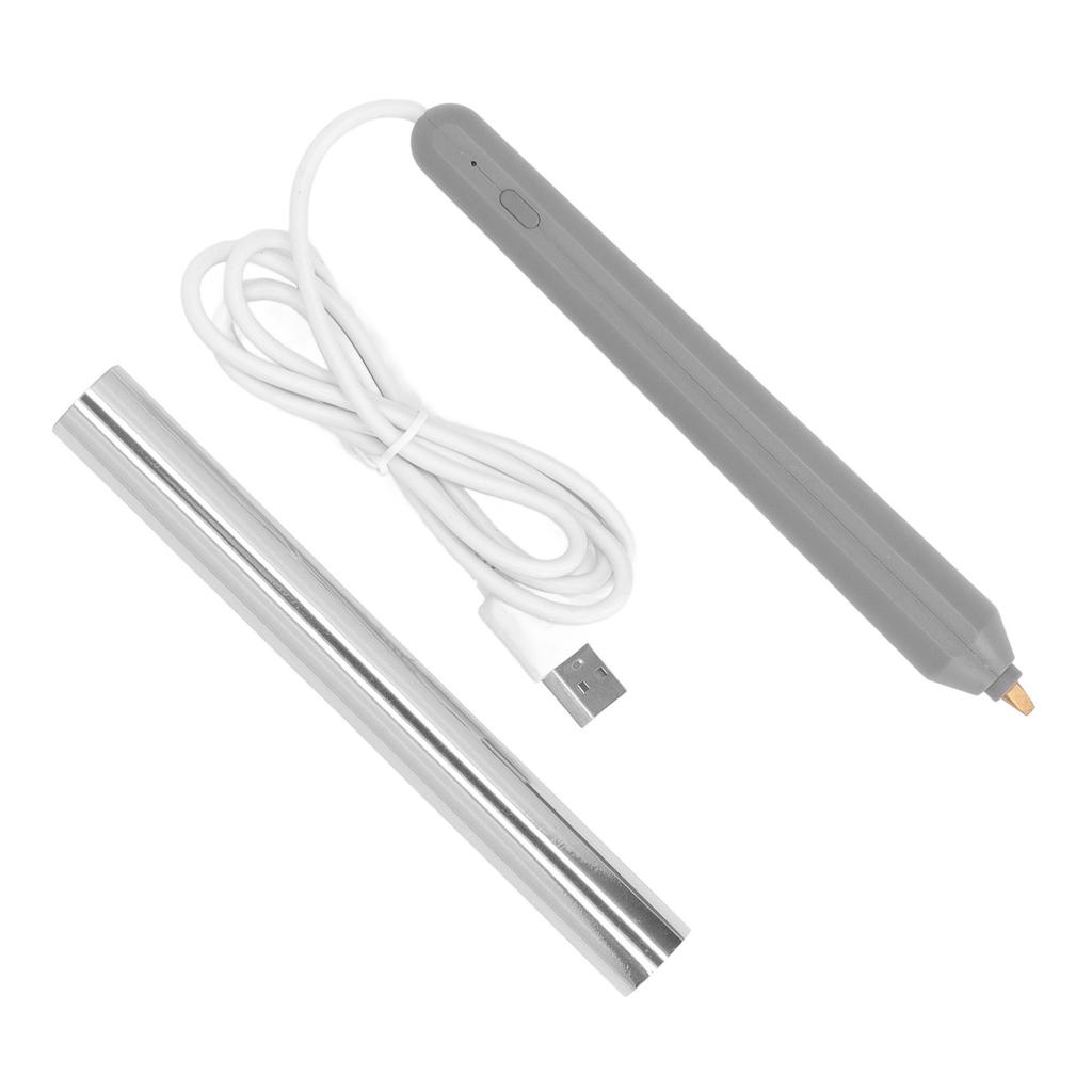 Hot Foil Pen USB Heat Foil Stamping Embossing Pen ABS Crafting Tool for Drawing Writing Silver