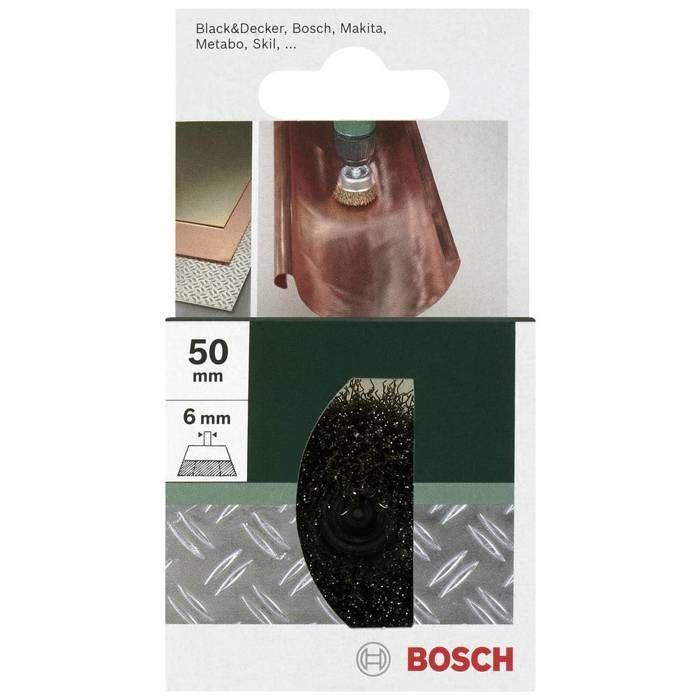 Bosch 2609256516 Brosse boisseau pour Perceuse M14 Fils ondulés laitonnés 6 x 50 mm