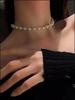 Women's Vintage Bowknot Collarbone Necklace Long Velvet Ribbon Pendant Choker