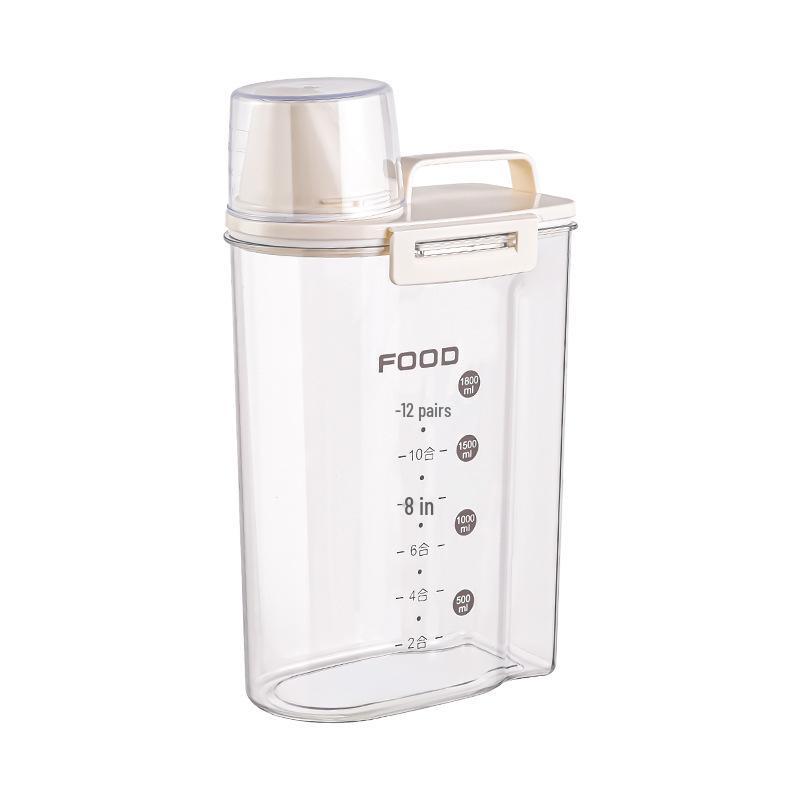 Large Capacity Rice Storage Container: Insect & Moisture-Proof, Transparent Sealed Jar for Grains