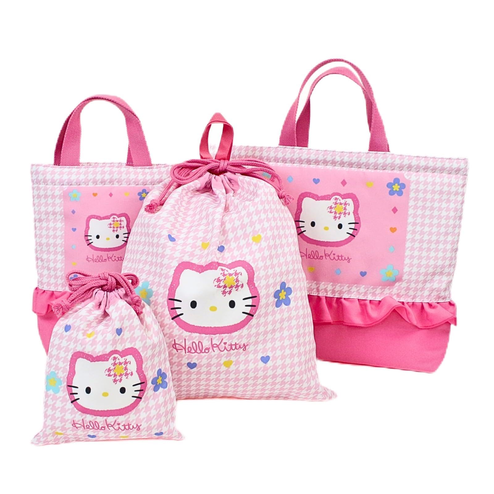 Takanami Create 4-Piece Kindergarten/School Entrance Set (Hello Kitty, Pink) [132281]