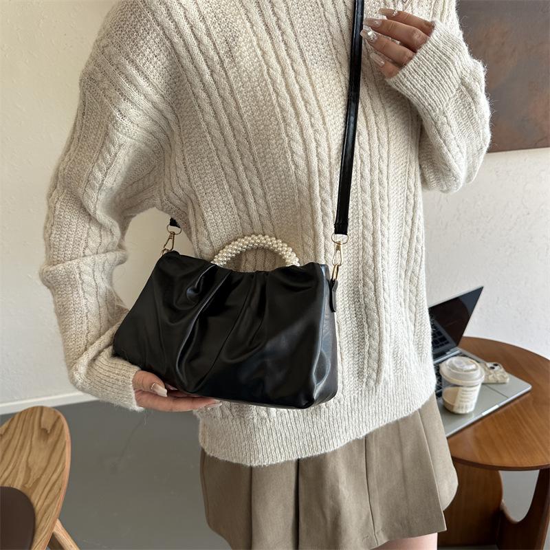 Pearl Hand-held Cloud Bag Women's New Trendy Korean Small Square Bag Beautiful Shoulder Bag Crossbody Bag