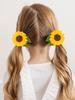 Sunflower Hair Clip for Girls Solid Polyester Hairpins Korean DIY Fashion Hairwear Handmade Hairgrips Children Hair Accessories